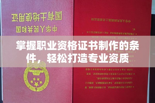 廉江掌握职业资格证书制作的条件，轻松打造专业资质