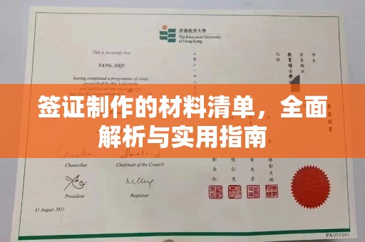 廉江签证制作的材料清单，全面解析与实用指南