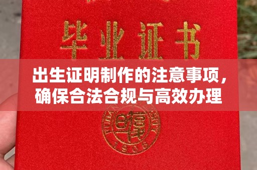 廉江出生证明制作的注意事项，确保合法合规与高效办理