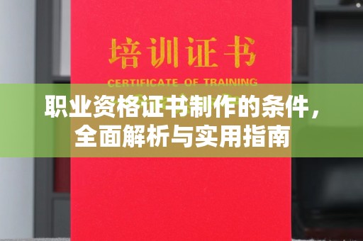 廉江职业资格证书制作的条件，全面解析与实用指南