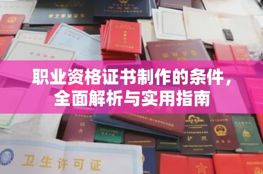 廉江职业资格证书制作的条件，全面解析与实用指南